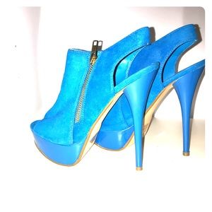 Charlotte Russe Electric Blue Peep Toe Bootie